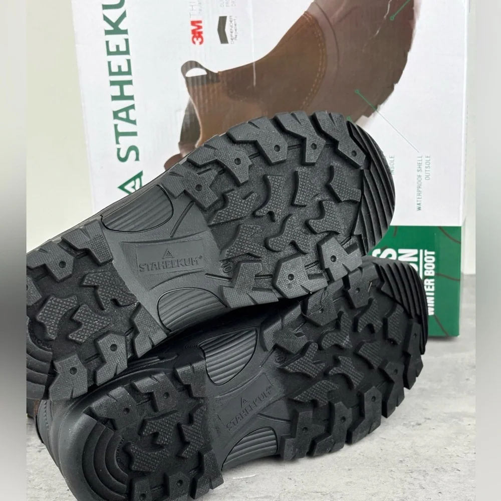 Staheekum Men's Yukon 3M Thinsulate Winter Snow Boots Size 10 Brown New In Box